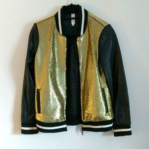 Gold bomber jacket